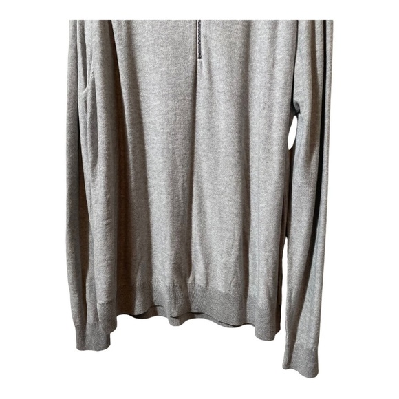 OPEN Edit Half Zip Mock Neck Sweater in gray - Picture 6 of 10
